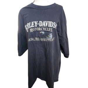 Harley Davidson Biker Tee Black 2 Sides Size 4XL Milwaukee New York City